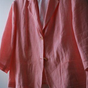 Talbots Coral Linen Jacket 22W